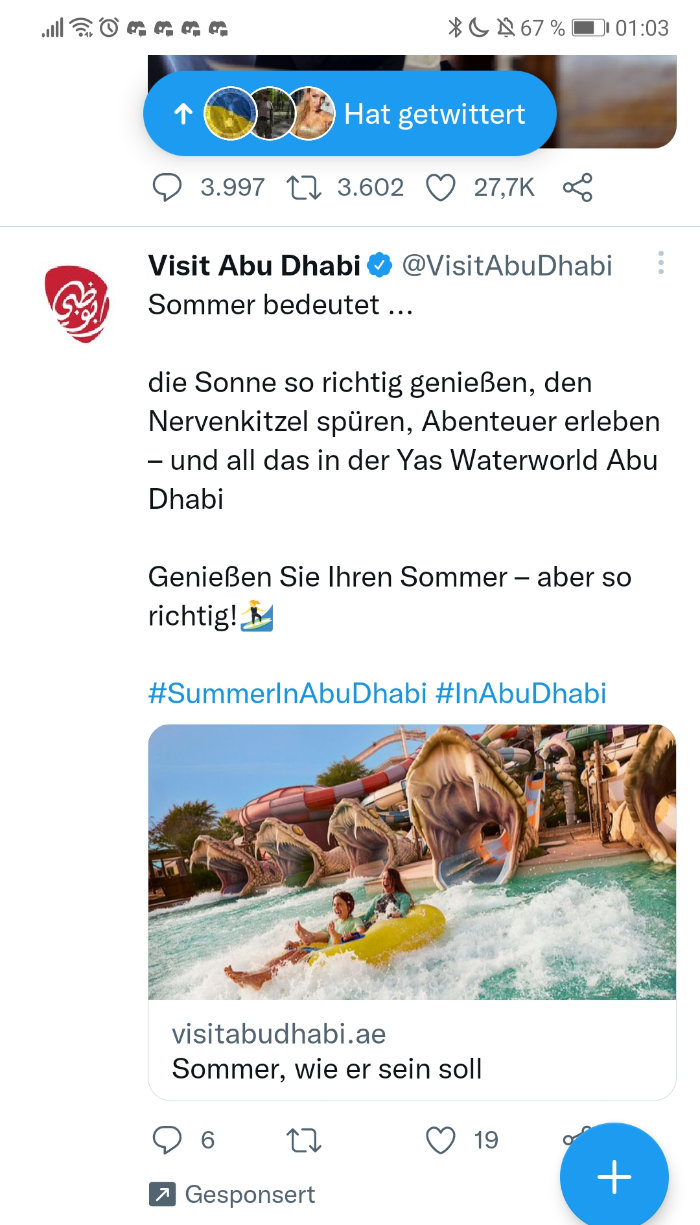 „Sommer, wie er sein soll“ in Abu Dhabi?